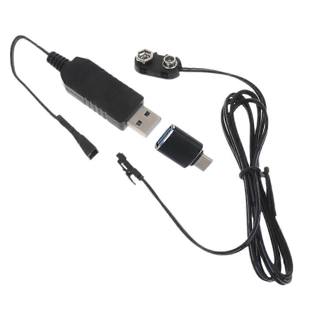 9V Battery Eliminator Replacement 9-Volt Battery USB Type C 5V to 9V Adapter