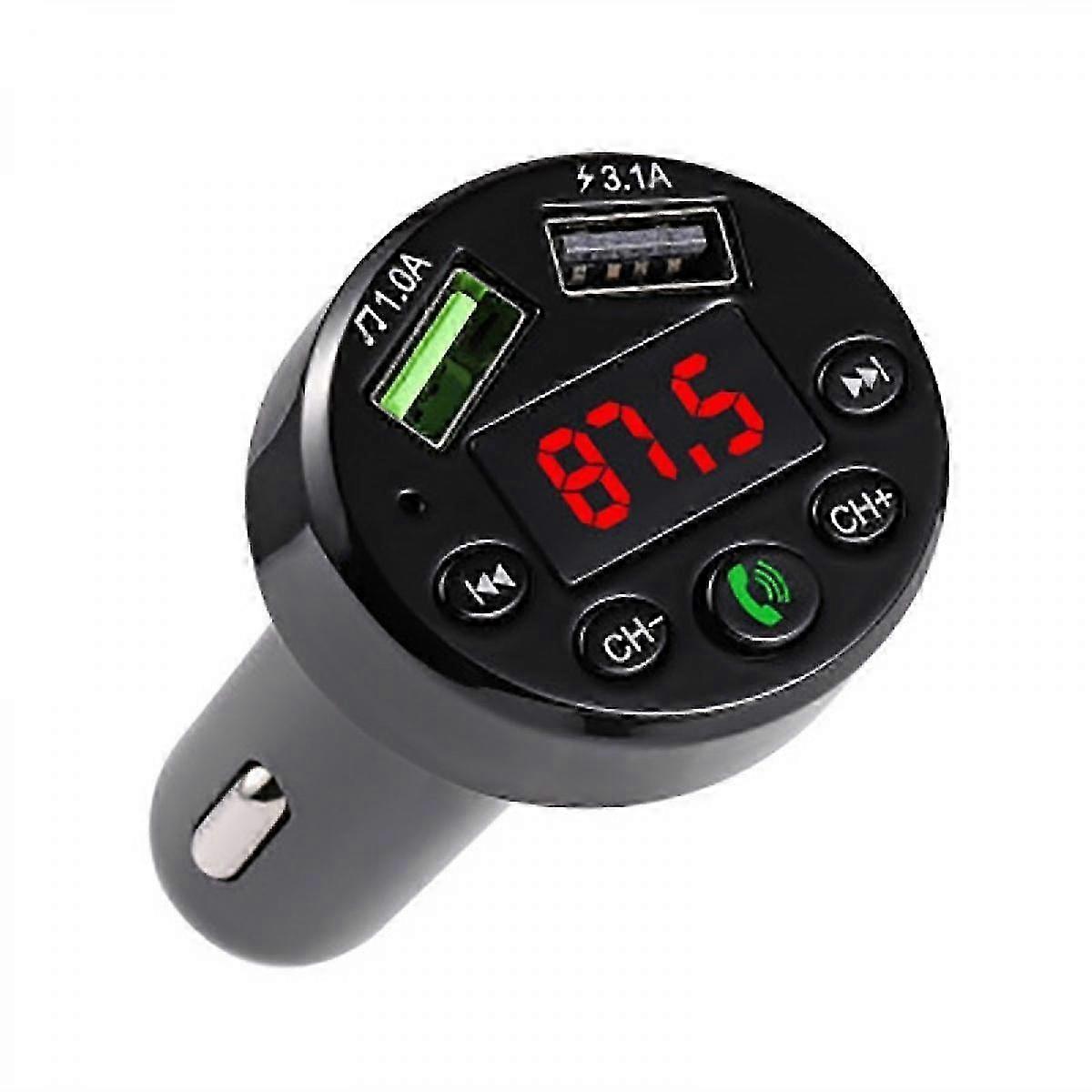 FM Transmitter, Upgraded 2022 Bluetooth FM Transmitter Wireless Radio Adapter Car Kit with Dual USB Charging Car Charger MP3 Player Support TF Card