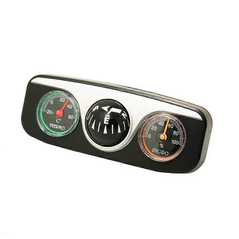 3 in 1 Car Compass Vehicle Navigation Ball Thermometer Hygrometer Auto Interior Accessories Car Multifunctional Travel Tool
