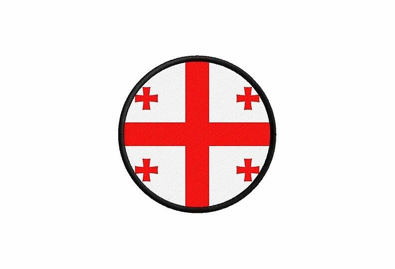 Patch ecusson Georgian flag printed thermosticker round round round round