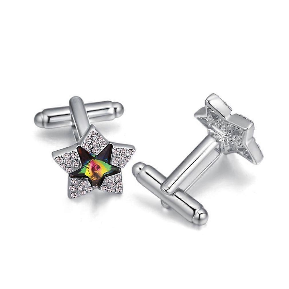 Jewelry with Swarovski Elements Crystal Star Men Cufflinks