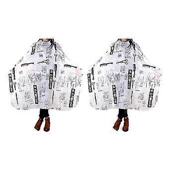 2x Volwassen Salon Kapper Jurk Cape Kapper Kapper Haar knippen doek Zwart