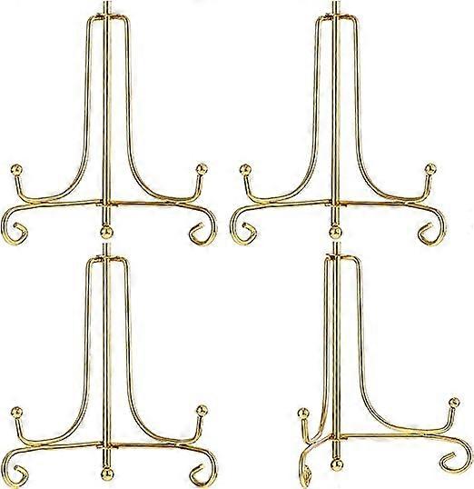 4 Inch (Gold),4 Pieces Iron Display Stand, Iron Easel Plaque Display, Photo Stand for Home Decor