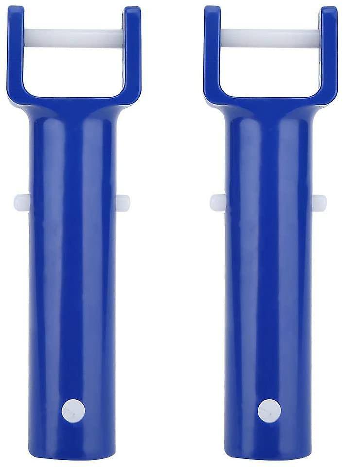2pcs V Head Handle Blue Swimming Pool V Shape Clip Brush Head Handle Replacement Pool Accessories