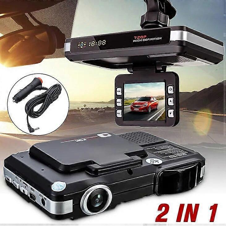 Car Radar DVR 9V~15V 2 In 1 Anti Radar Detector 5 languages Driving Recorder Video Camera Flow Detecting Dash Cam Car Detector