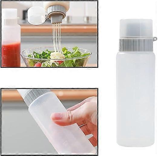Refillable condiment 5-hole container with lid (350ML) condiment bottle dispenser Multi hole condiment squeeze bottle for ketchup mayonnaise mustard s