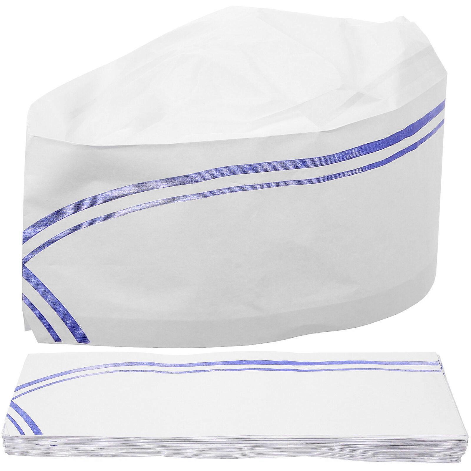 40Pcs μίας χρήσης καπέλο σεφ χαρτί μαγείρεμα καπέλο καθολικό καπέλο σεφ παχιά καπέλο σεφ ιαπωνικό καπέλο σεφ εστιατορίων