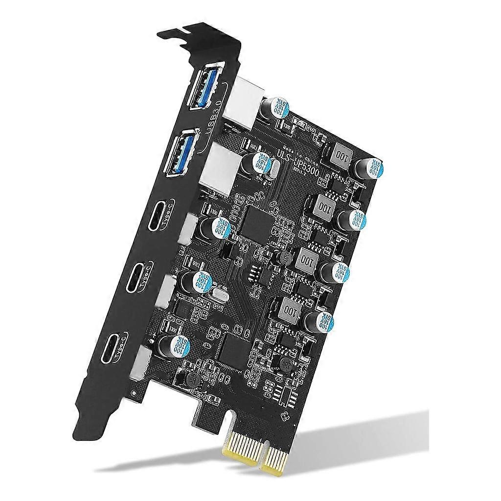 USB 3.0 PCIE拡張カード5ポートPCI-E-5Gb USB3.0 Type Cライザーアダプター
