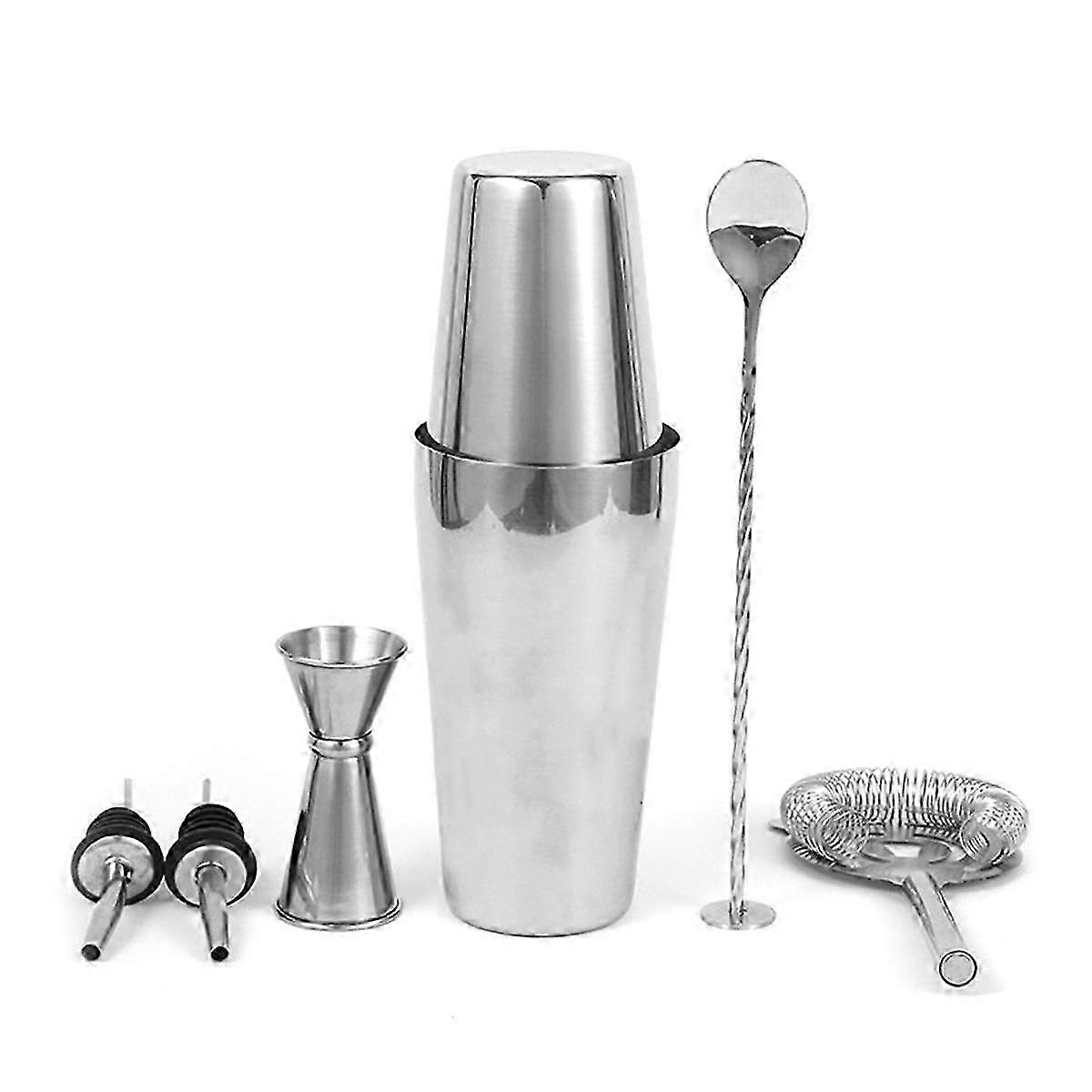 Cocktail Shaker Set With Cocktail Recipe, Bartending Kit Bar Tools Accessories Pourer Muddler Jigger