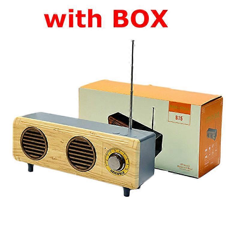 Retro Wood Grain Bluetooth Speaker Portable Vintage FM Radio Wireless Handsfree MP3 Music Player Support TF Card USB Audio Line