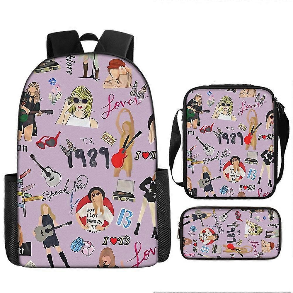 Cartoon Taylor Swift Zaino Per Bambini Studenti Delle Scuole Elementari E Medie Borsa A Tracolla Borsa A Tracolla Set Da Tre Pezzi 33 -HGDMV