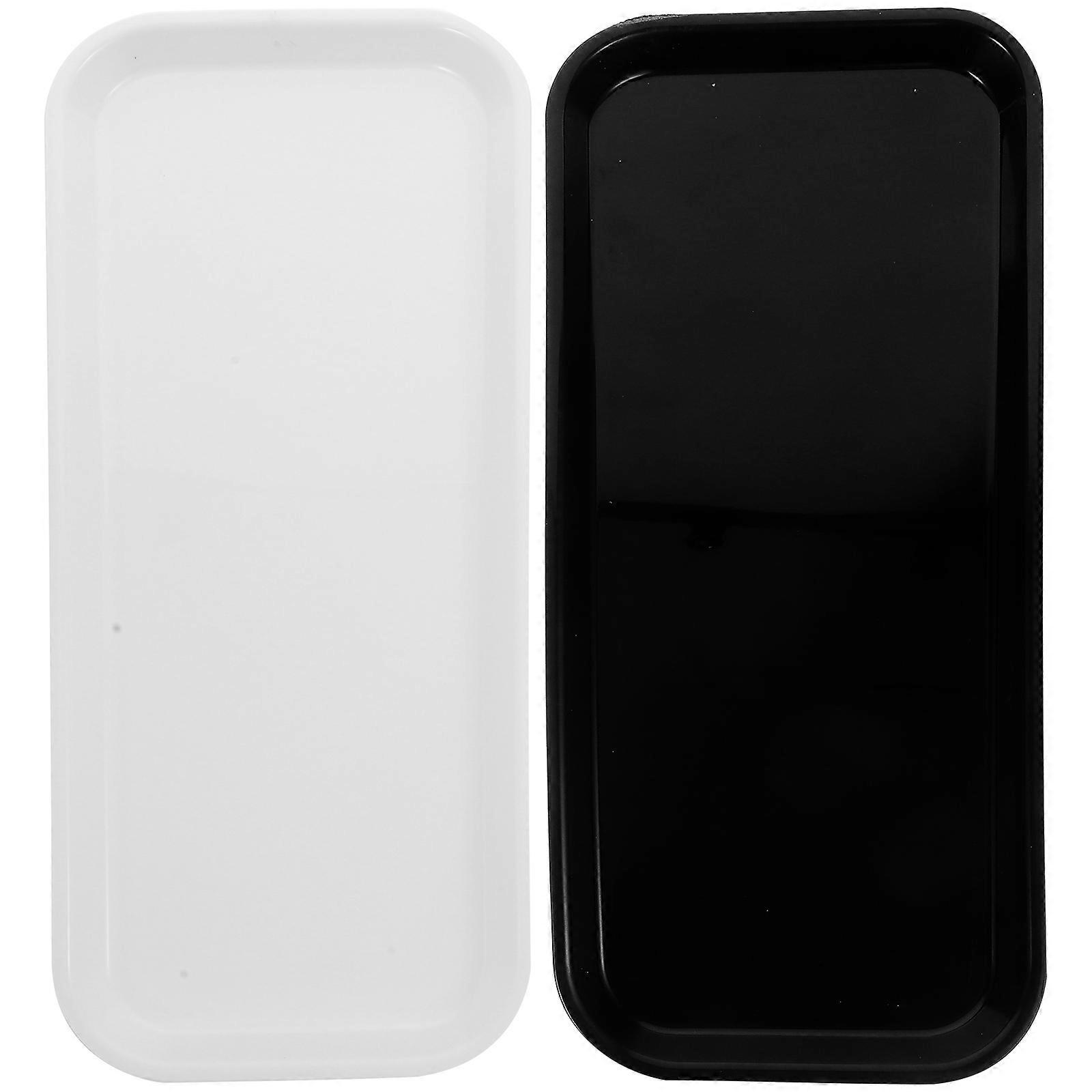 2pcs Rectangle Cake Storage Plates Cake Display Tray Cake Holders Dessert Holders