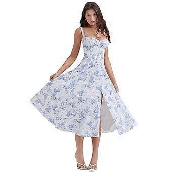 2023 Hot Womens Boho Strappy Sun Dresses Summer Beach Midi Dress