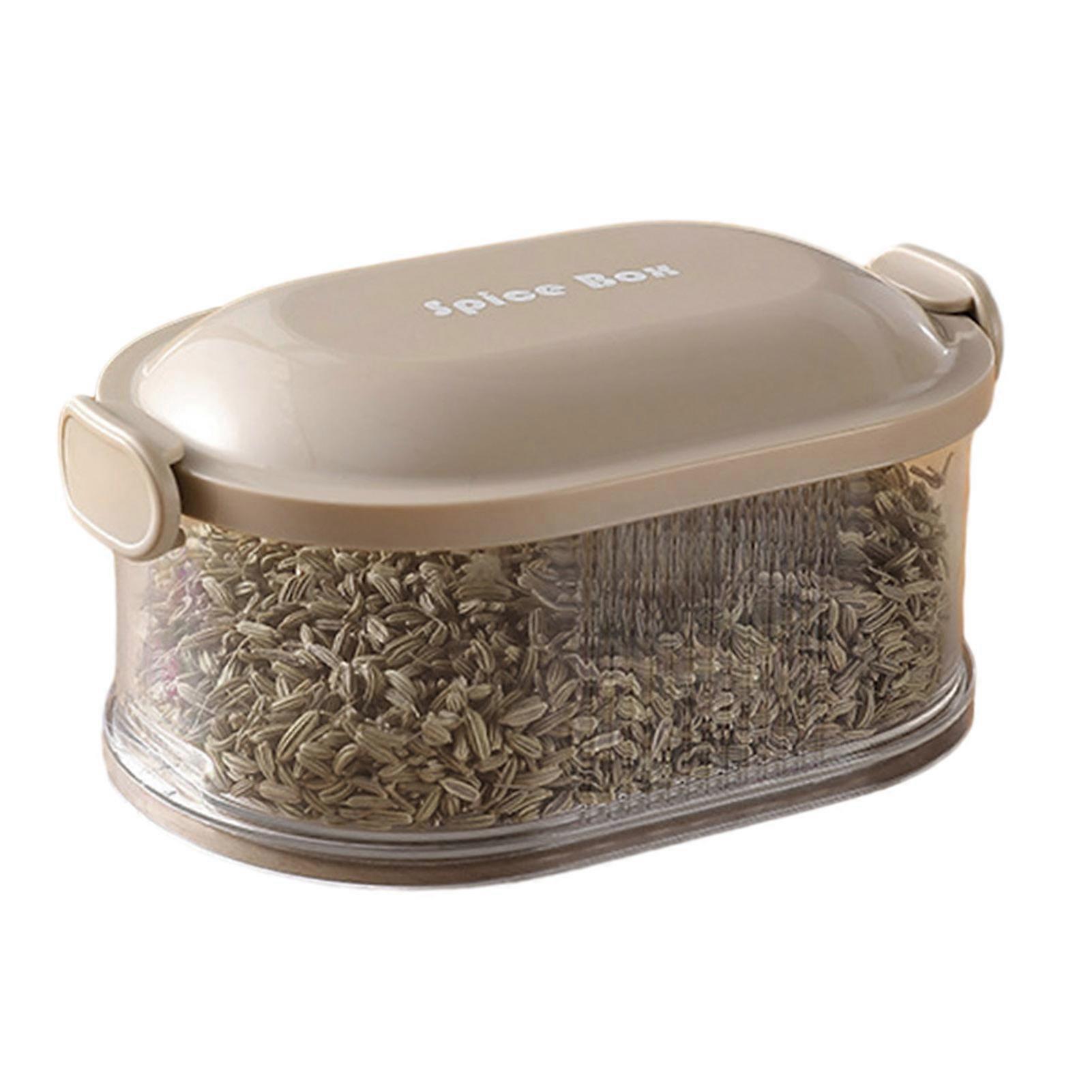Single Dual Layer Stackable Seasoning Box Strong Seal Watertight Space-Saving Spice Jar Stackable Food Sealing Box Jikaixiang