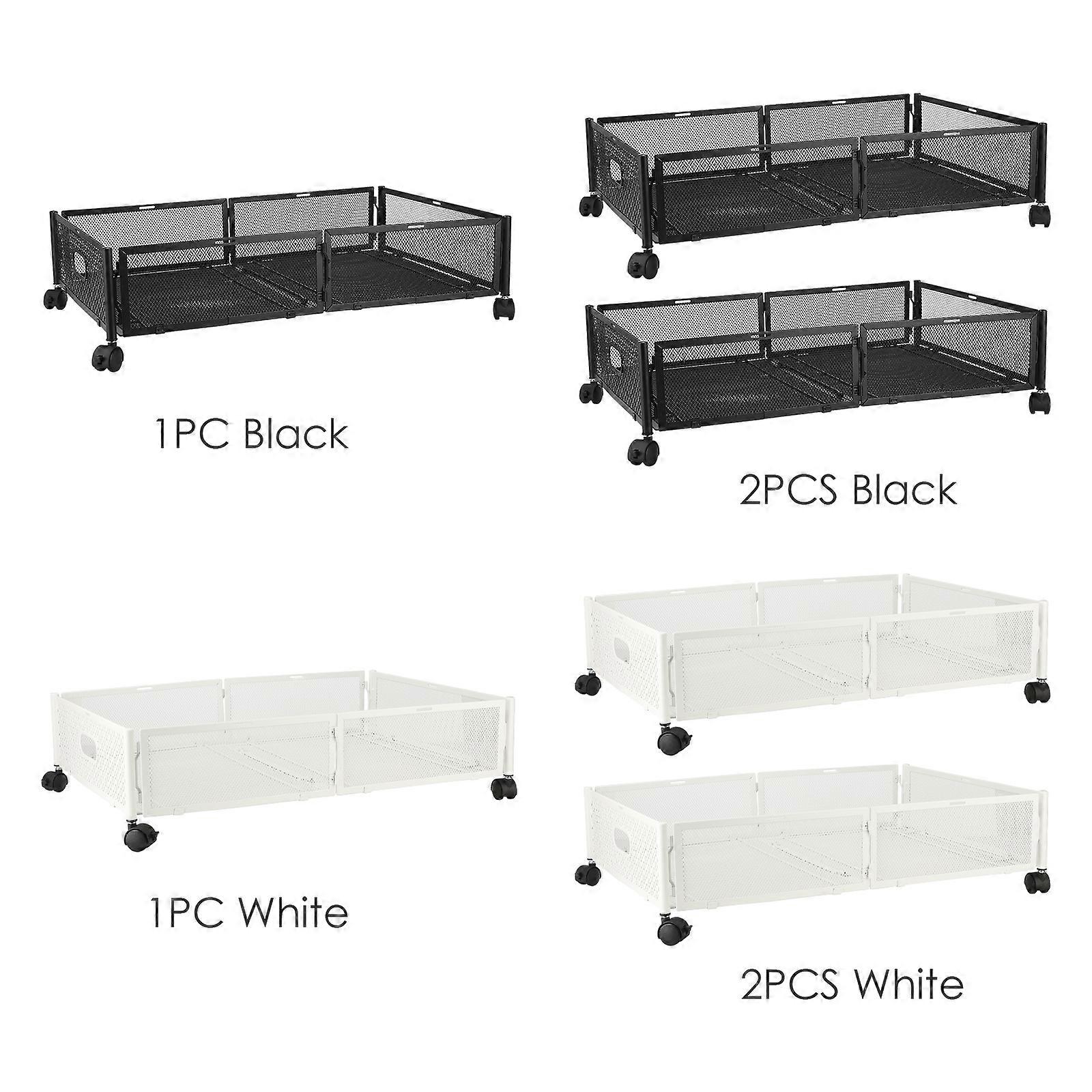 מתחת למיטה סל אחסון במלון חדר שינה קיבולת גדולה חדר מעונות שחור פלדת פחמן 60 x 40 x 15.5 ס"מ 1/2 יחידות גלגלת נעה