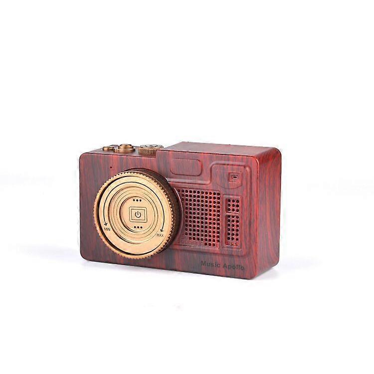 Music Apollo bluetooth speaker - Creative retro with radio function - red