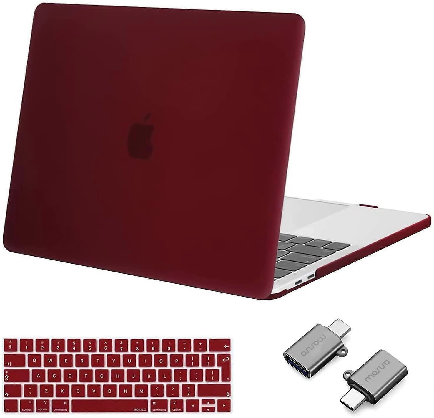 Marsala Rood Compatibel met MacBook Pro 13 inch Case 2021 2020 2019 2018 2017 M1 A2338 A2289 A2251 A2159 A1989 A1706 A1708, Plastic Hard Shell Case &