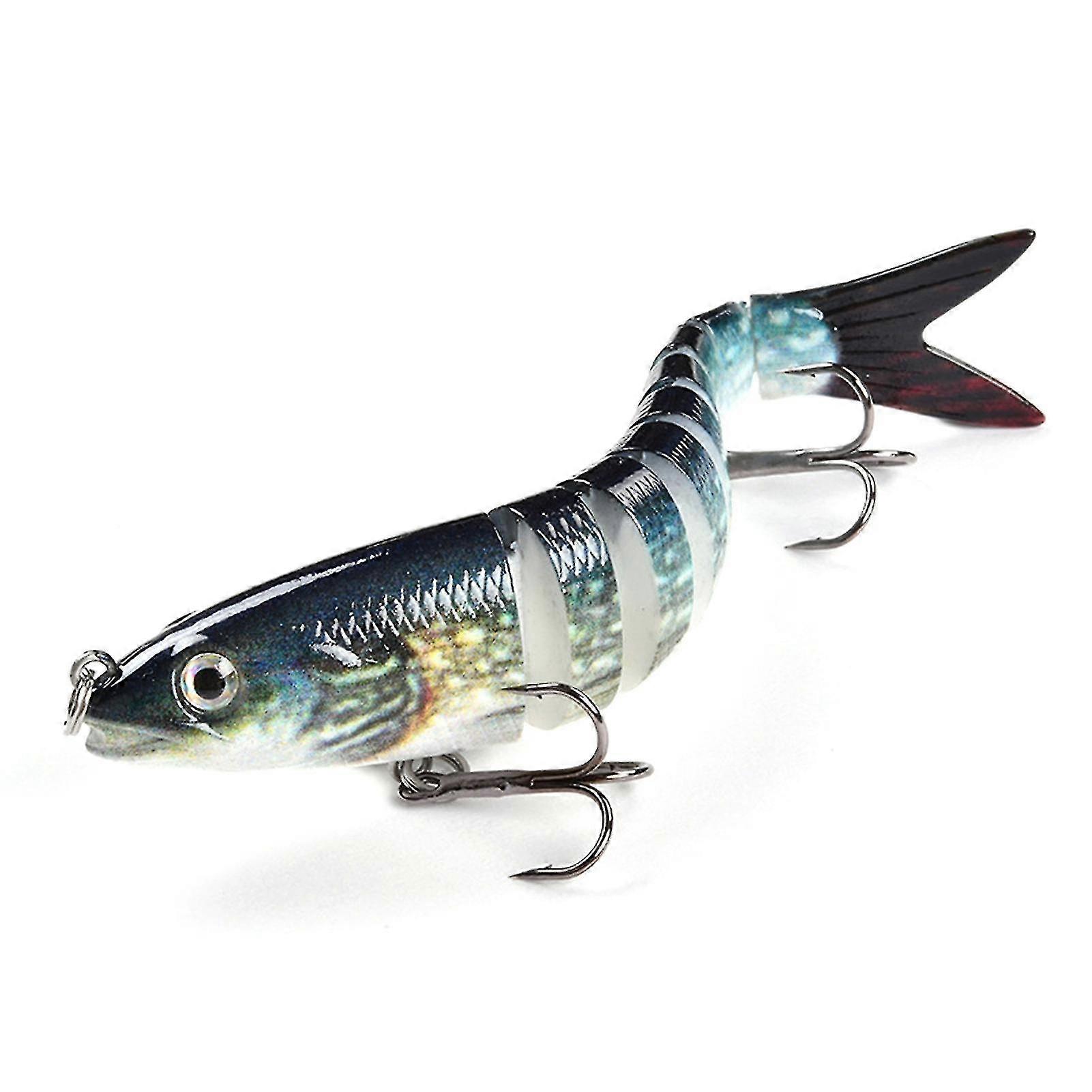 10cm/10g Artificial Bait Bright Color 3d Simulation Eyes Realistic Looking Treble Hook Design Easy Penetration Fishing Artificial Bait Multi-jointed S