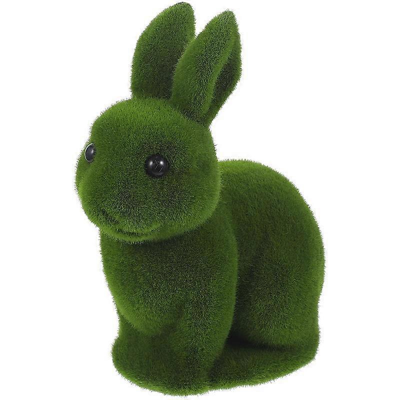 Easter Moss Bunny Party Bunny Moss Rabbit Easter Figurine Moss Rabbit Furry Flocked Bunny Easter Flocked Rabbit -Random Pattern.