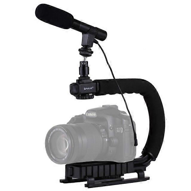 Hung U / C Portable Shape Handheld DV Stabilizer Support + Microphone Kit Shotgu