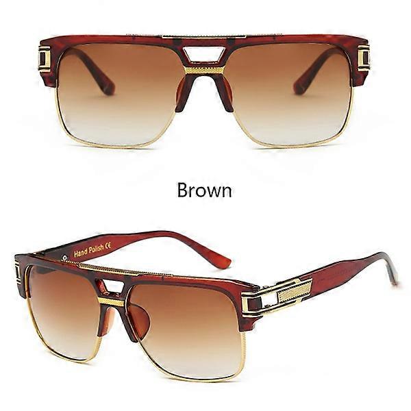 Muoti klassiset ylelliset miesten aurinkolasit [ruskea]