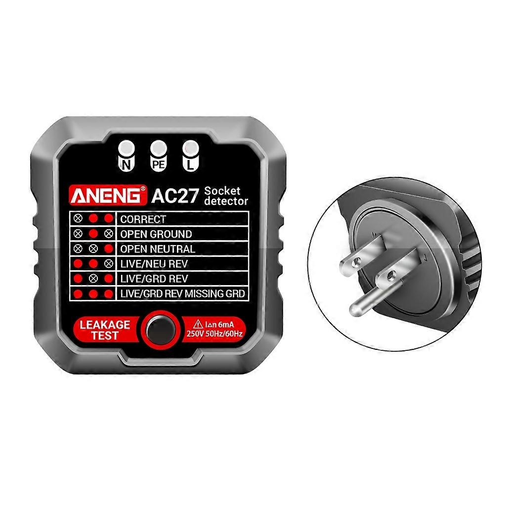 Outlet Socket Tester Digital Voltage-Detect 30mARCD Test Polarity- Phase