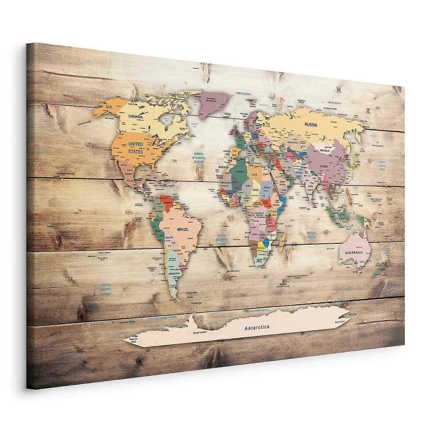 Canvas Print - World Map: Colourful Continents