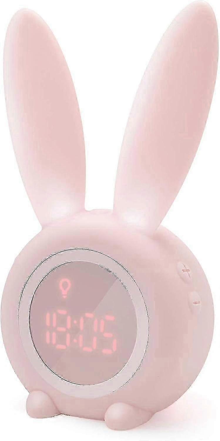 Cute Rabbit Shape Induction Morning Alarm Clock, Intelligent Automatic Breathing Light Adjustment, Automatic Time/date/temperature Display