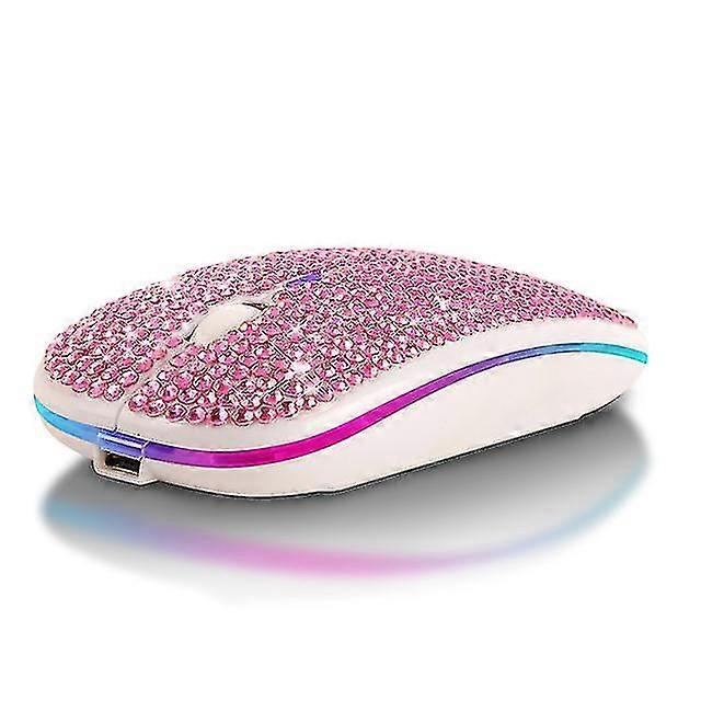 Dazzling Rechargeable Bluetooth Wireless Mouse With Crystal Diamond Rgb Backlit