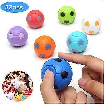 32 Pcs Mini Fidget Spinners Futebol Bola Futebol Brinquedos Futebol Rotatable Futebol Finger Stress Bolas Crianças Adultos Valentim Presentes