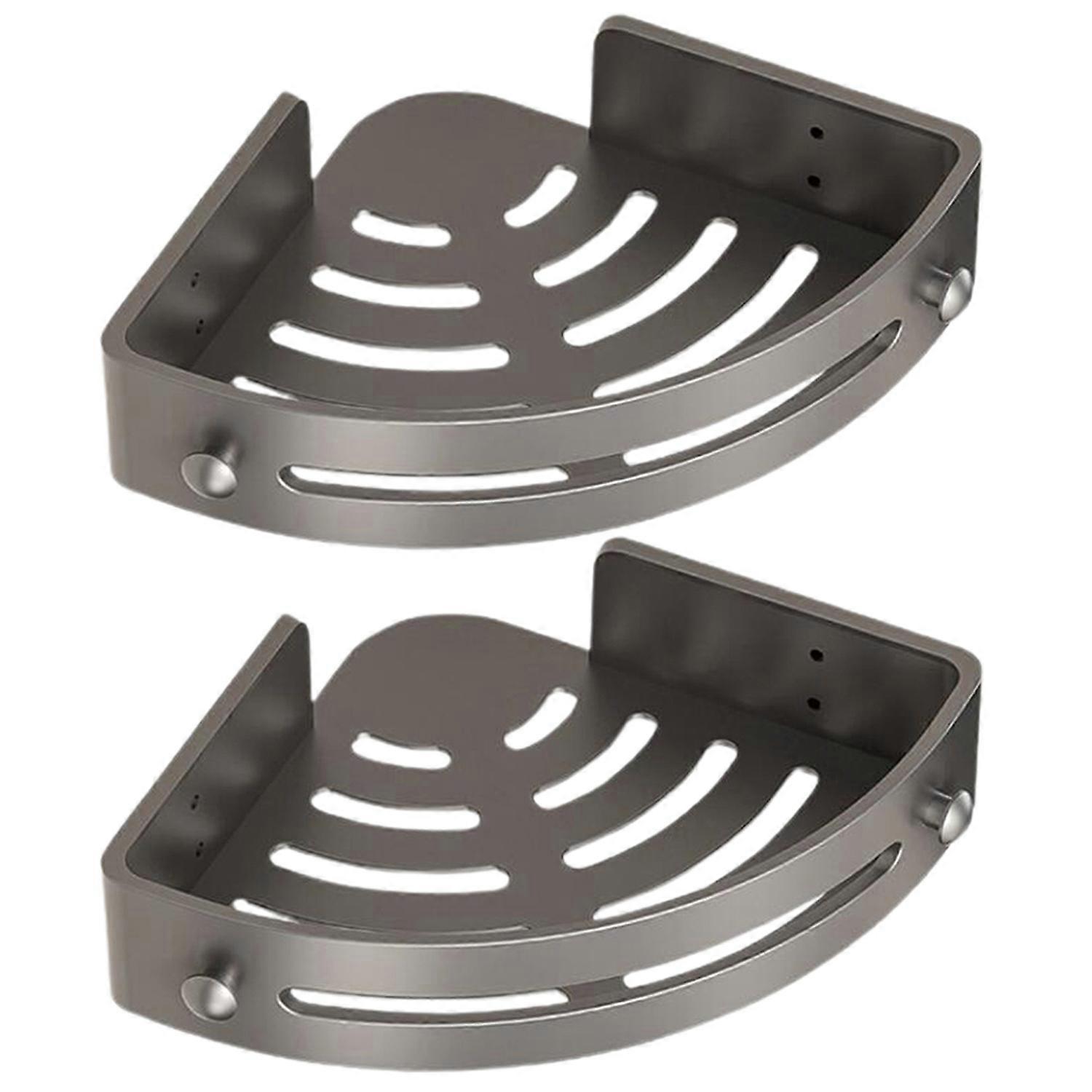 1/2/3 Pcs Bathroom Storage Rack Triangle Shape Suction Cup No Drilling Self-adhesive Great Load