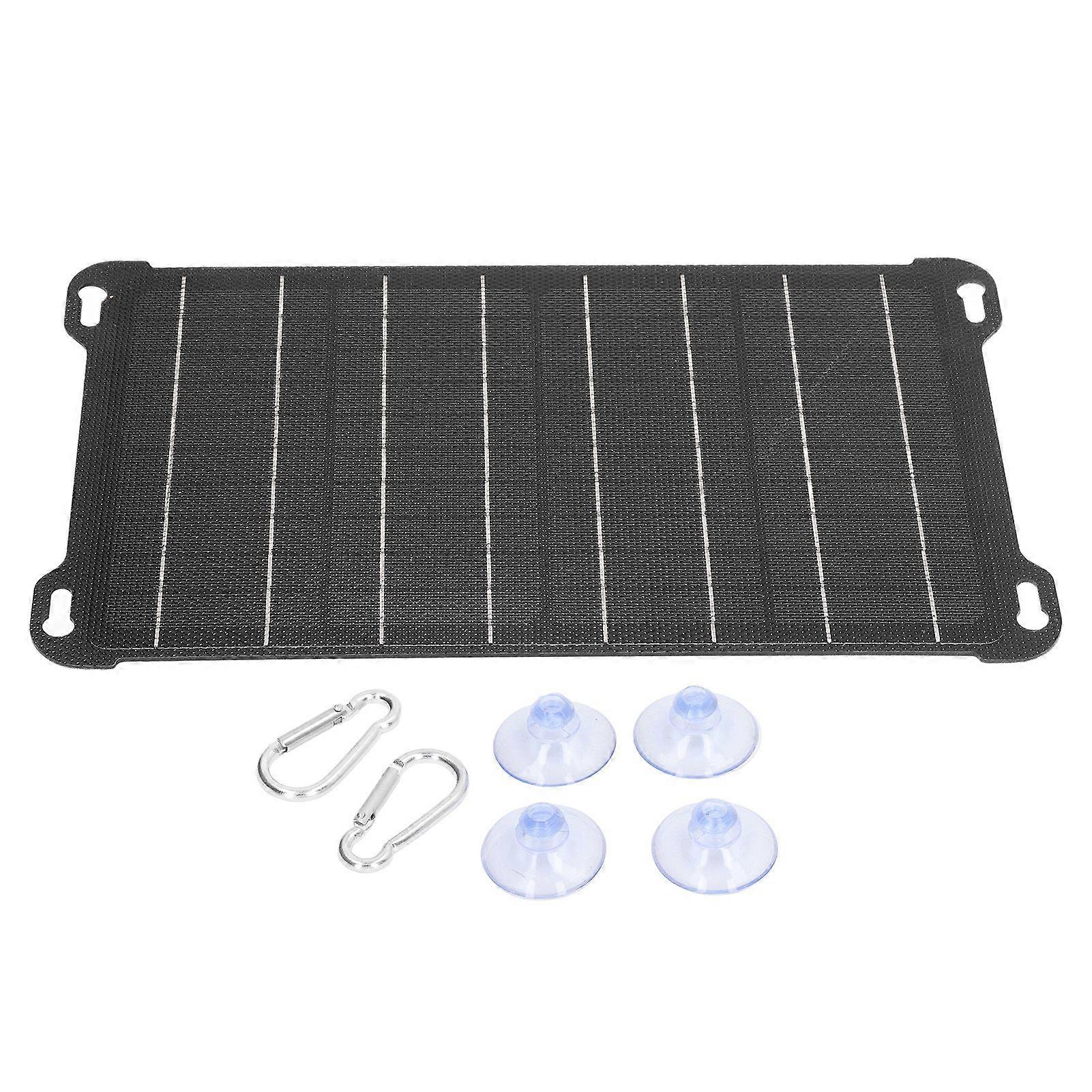15W Solar Panel Charger Monocrystalline Silicon Portable Solar Panel Kit with Dual USB Output for Mountaineering Hiking Camping