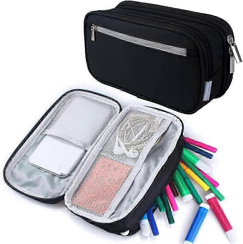 Multi-Function Waterproof Canvas Three Compartment Storage Bag, 21 x 9.9 x 5.8cm Black
