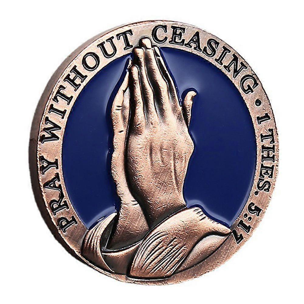 1/3/5Pcs Lord's Prayer Challenge Coin Pray Without Ceasing Keepsake Coin Metal Christian Religious Pocket Token with Bible Verses