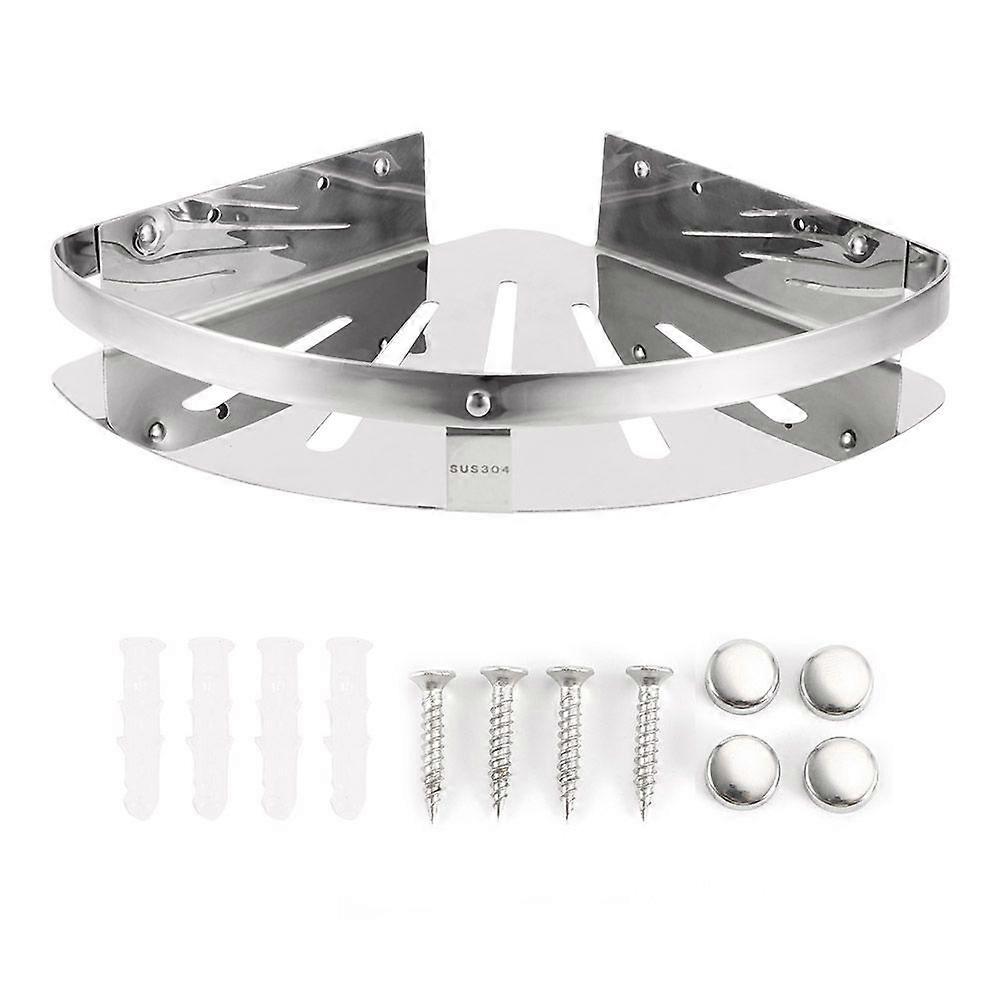 Wall Mounted Stainless Steel Single Layer Bathroom Corner Storage Rack Shelf Organizer