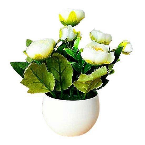 Artificial Plants Bonsai Rose Desktop Ornaments Plastic Decorating Simulated Potted Flowers for Garden