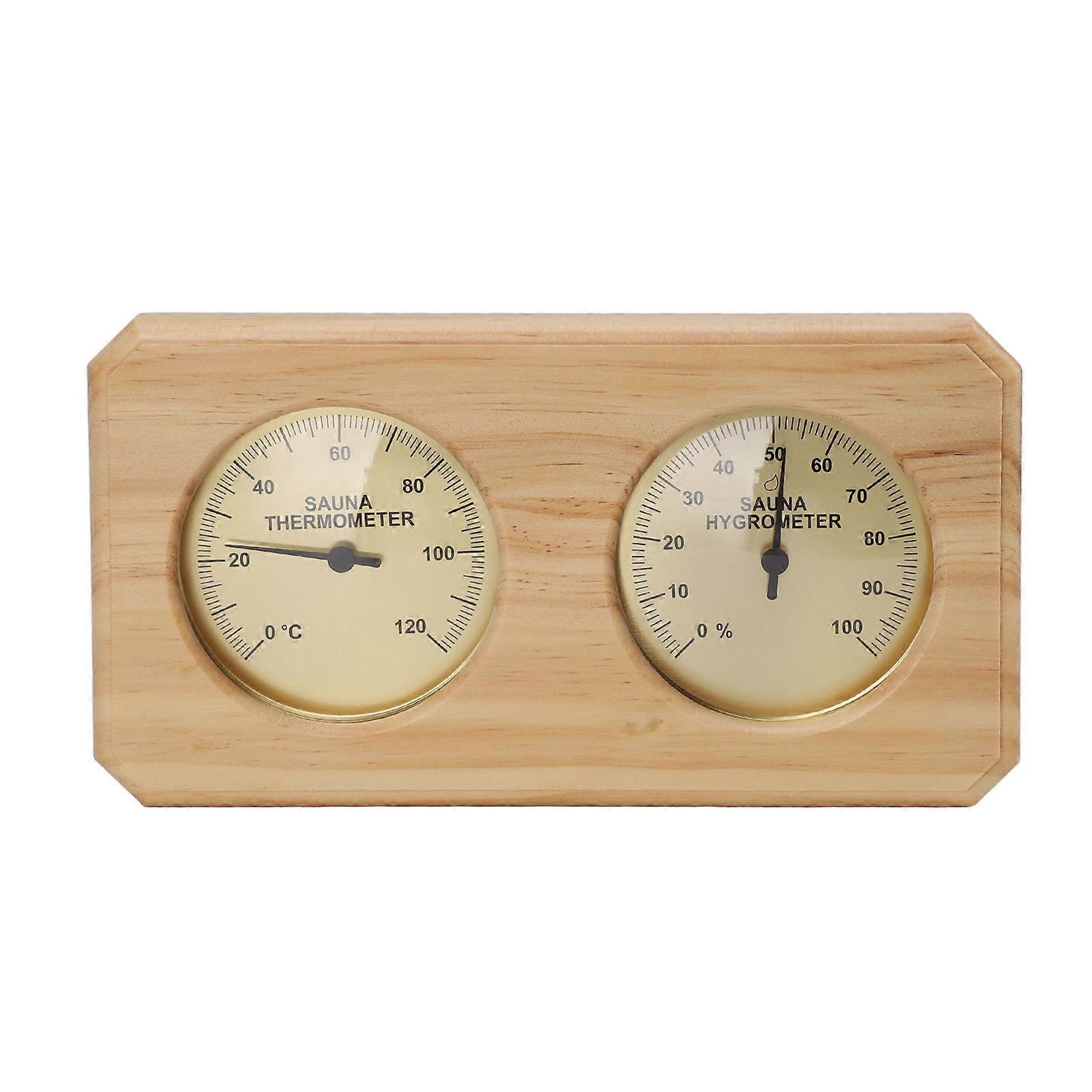 2 in 1 Wooden Sauna Thermometer and Hygrometer, Humidity and Temperature Measurement, Indoor Thermometer, Humidity Gauge for Hotel Sauna