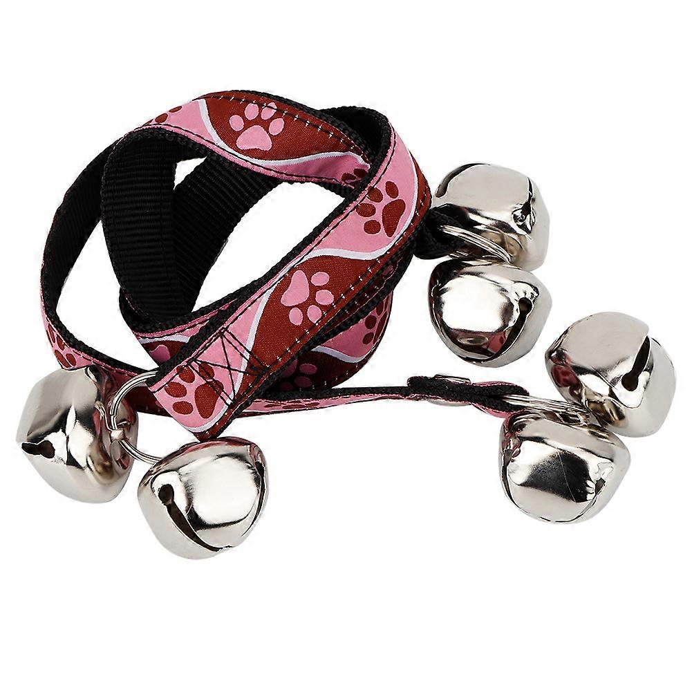 Κουδούνια πόρτας που κρέμονται για Pet Dog Potty Training Housebreaking Housetraining (μοτίβο ροζ ποδιών)