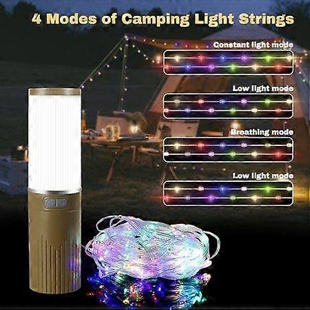 2-in-1 Portable LED Camping Lamp & 15M RGB String Lights for Outdoor Use