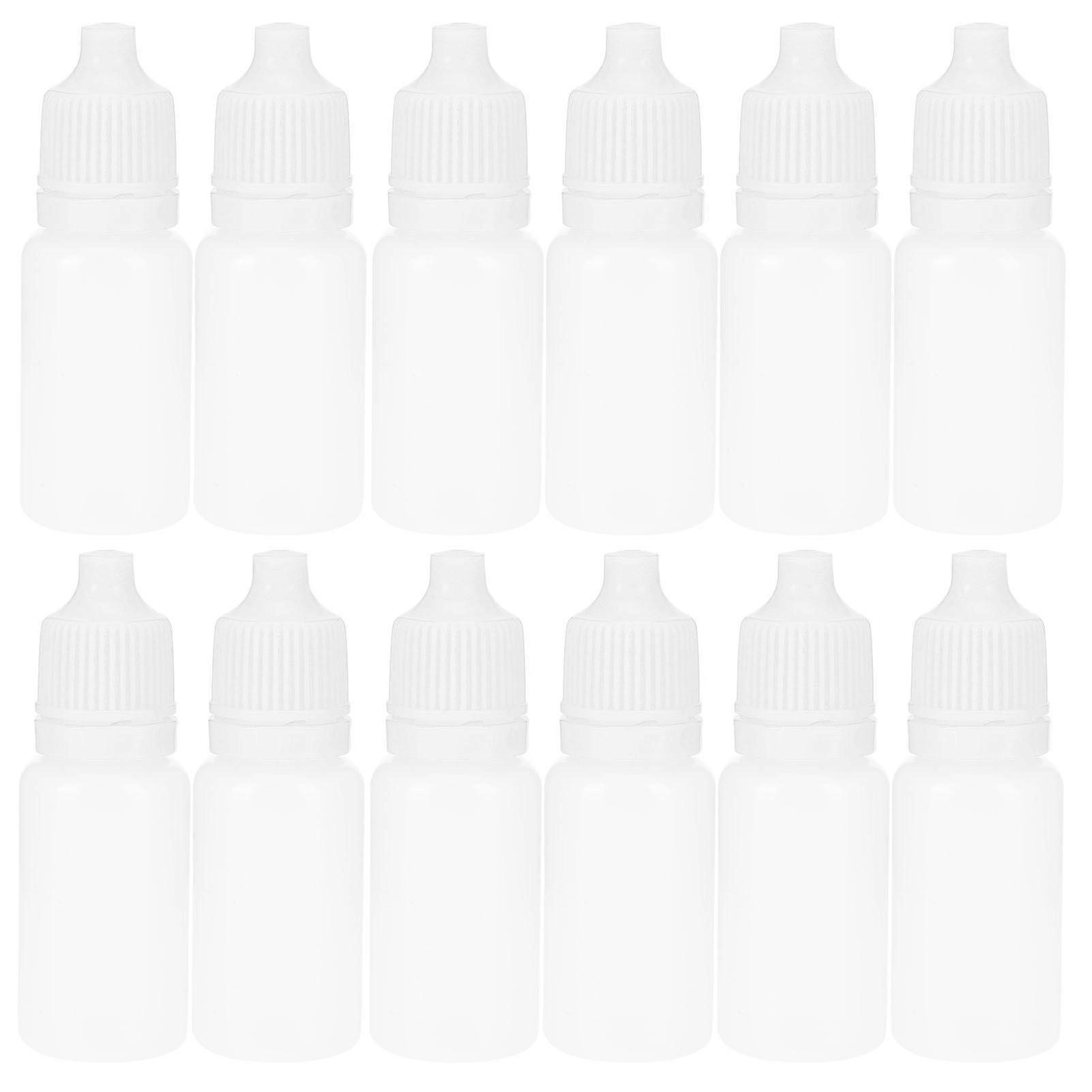 50Pcs 5ml Empty Dropper Bottles Squeezable Eye Liquid Bottle Container with Lids PlugsWhite