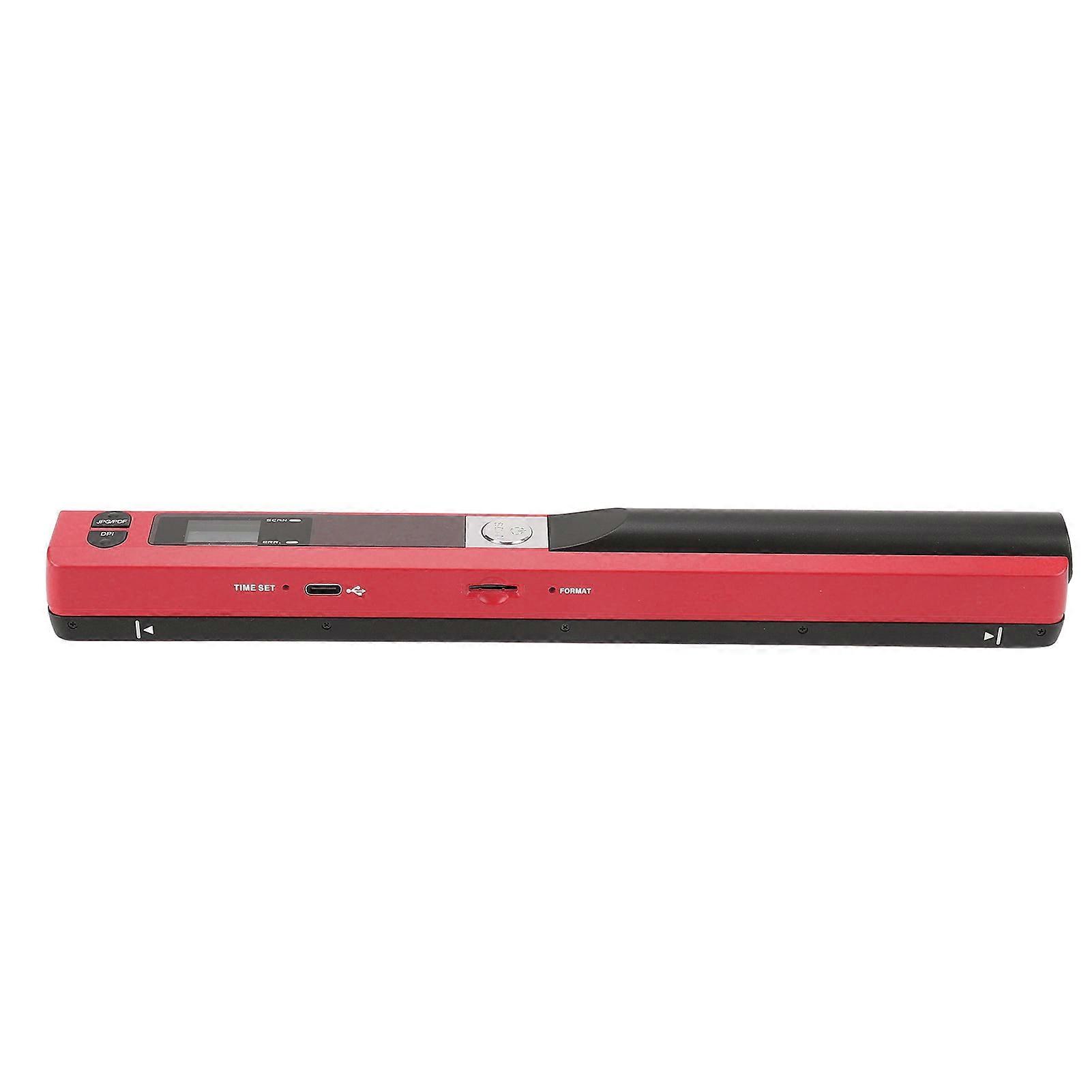 A4 Document Scanner Portable 900 DPI Multifunctional Handheld Image Scanner for Home and Office Red 