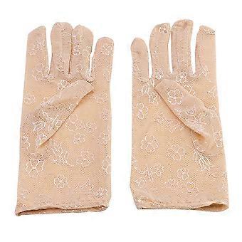 Women Gloves Outdoor Hand Protection Jacquard Cycling Sunscreen Short Lace Mittens