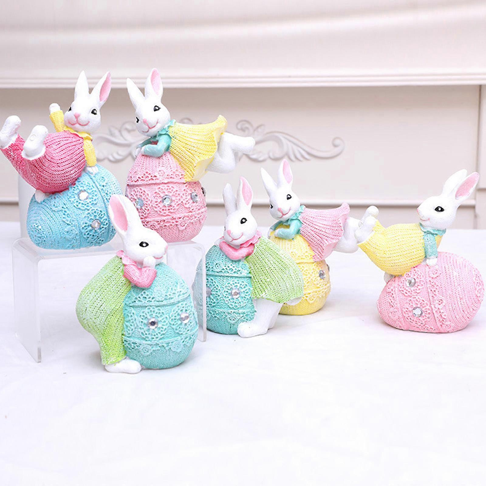 Home Styling Charm Rabbit Table top Sculpture Durable Rabbit Statues Figurines Perfect For Art Collectors Enthusiasts