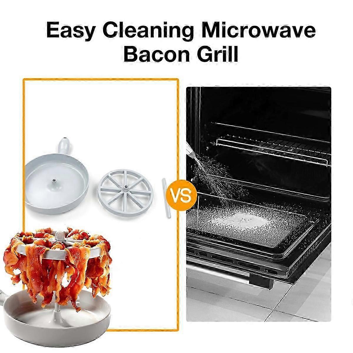 Microwave Bacon Cooker Quick Cooking Bacon Rack Grease Collector Kitchen Gadget