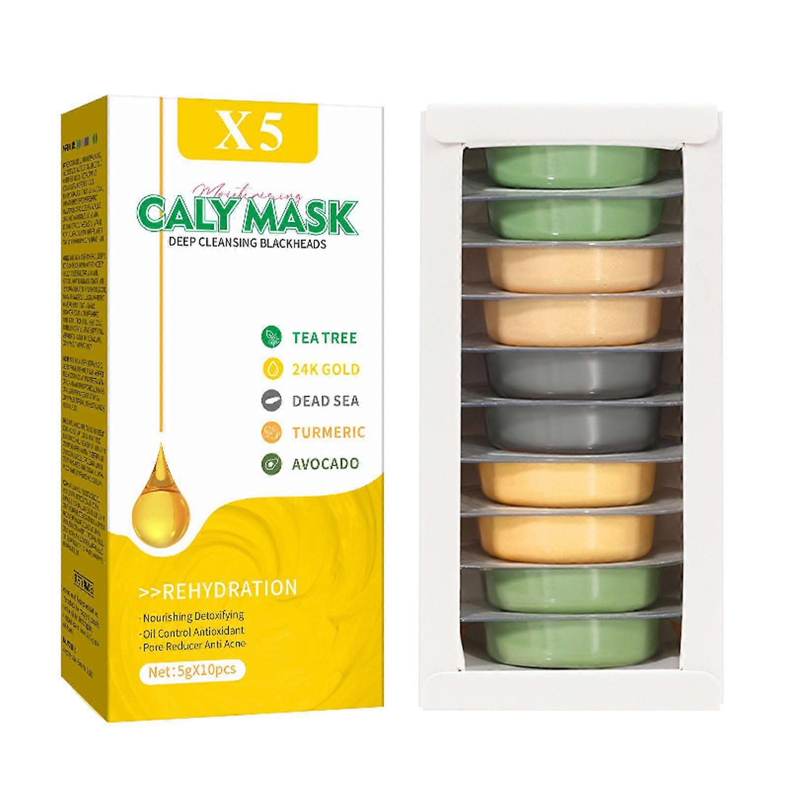 Small Pudding Facial Mask Is Sprayed With Facial Mask Moisturizing And Hydrating Jelly Water Sensitive Mud Film. 10 Of 5 Kinds In A Box
