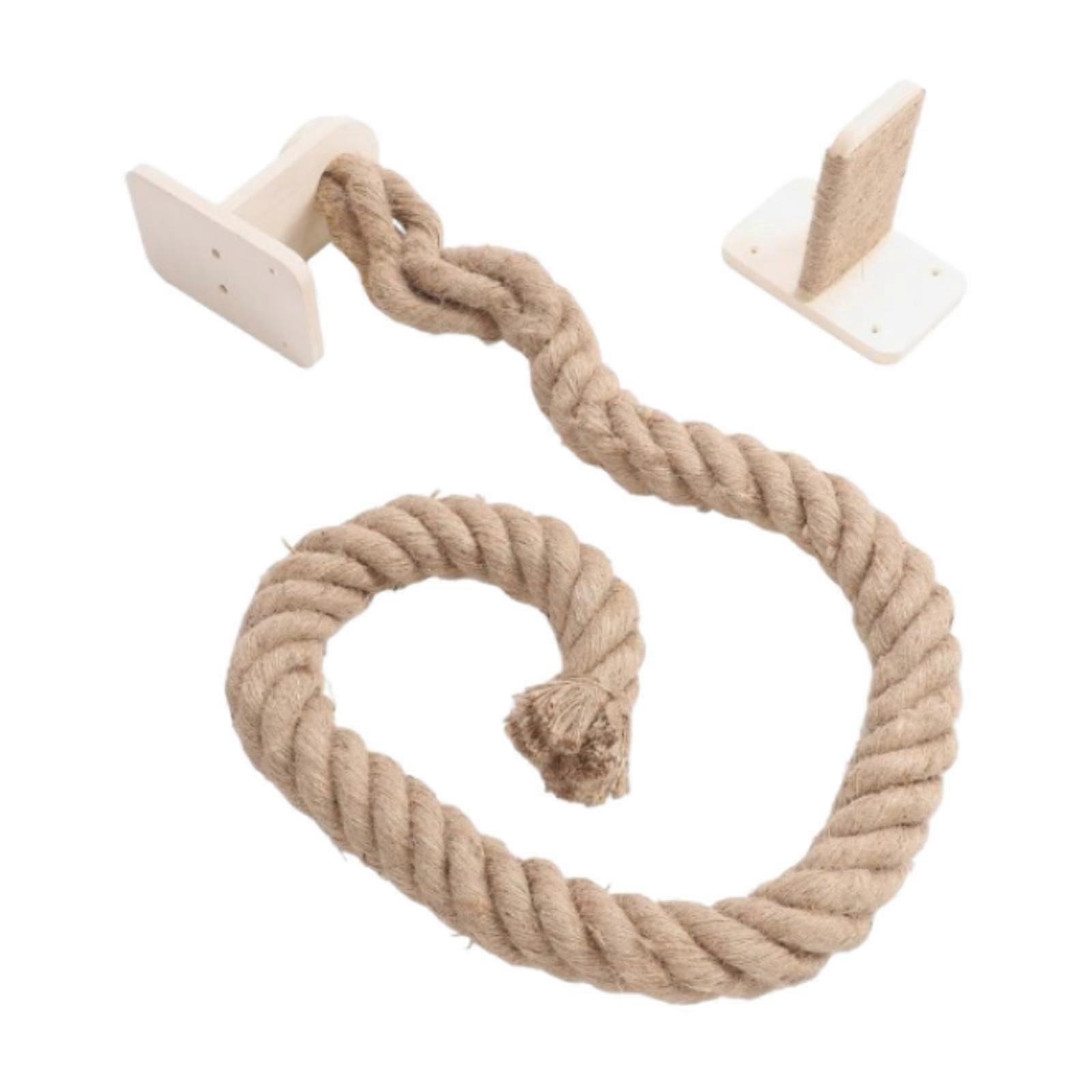 Wall Mount Cat Tree with Climbing Rope for Large Cats Space Saving Cat Tower