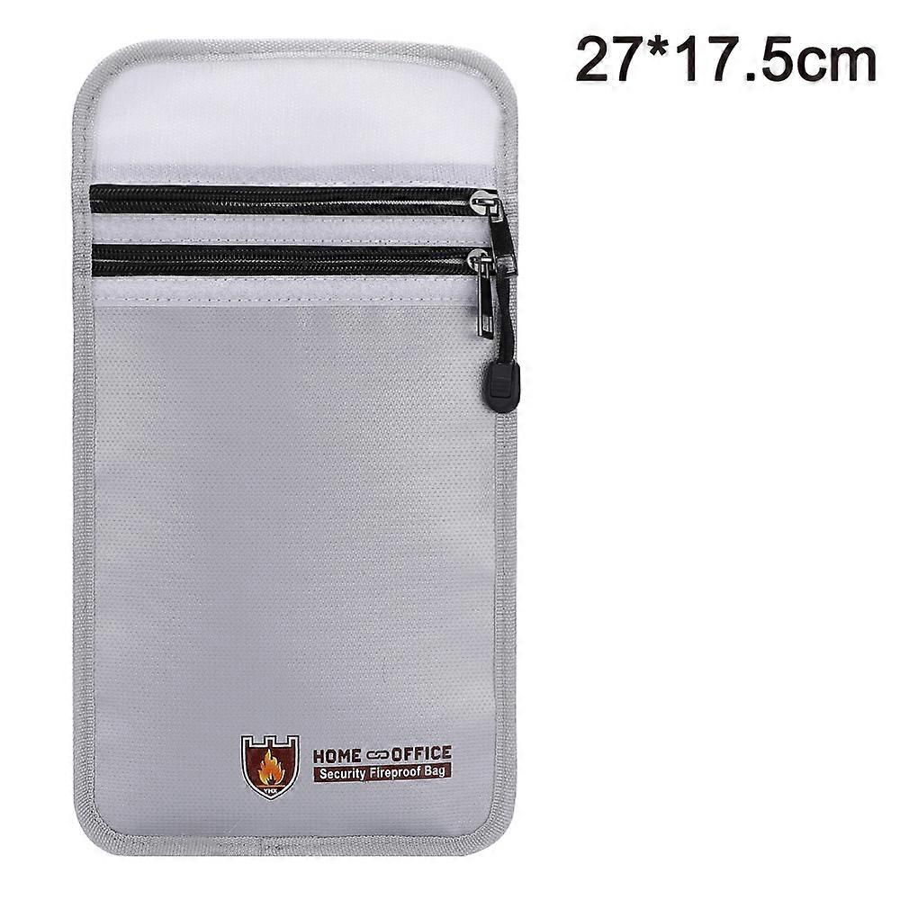 Secure Document Guardian, Liquid Silicone, Double-Pocket Design For Classification, Foldable Portable Fireproof Document Bag, Ideal For Valuables