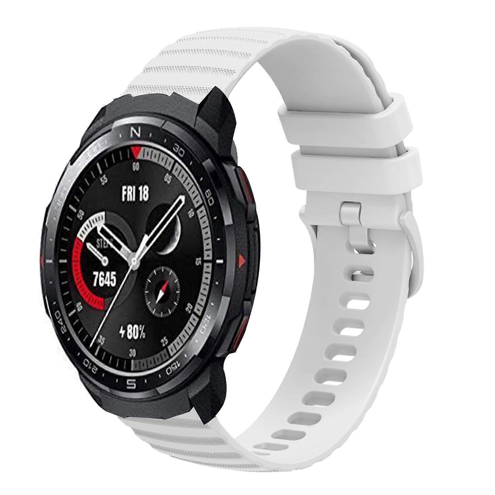 For Honor Watch GS Pro 22mm Wavy Dot Pattern Solid Color Silicone Watch Band