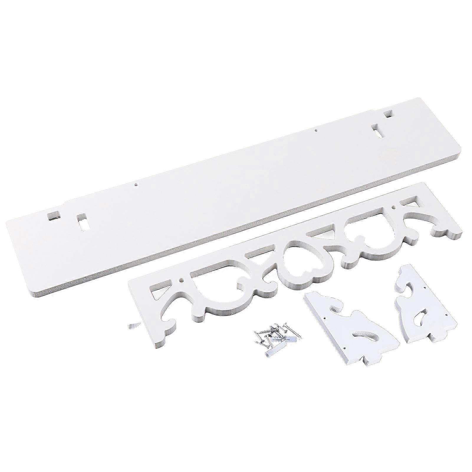 White Hollow Floating Shelf Wall Unit for Books, Modern Display Shelf, 24 Inch, Wooden, Home Decor, White Finish
