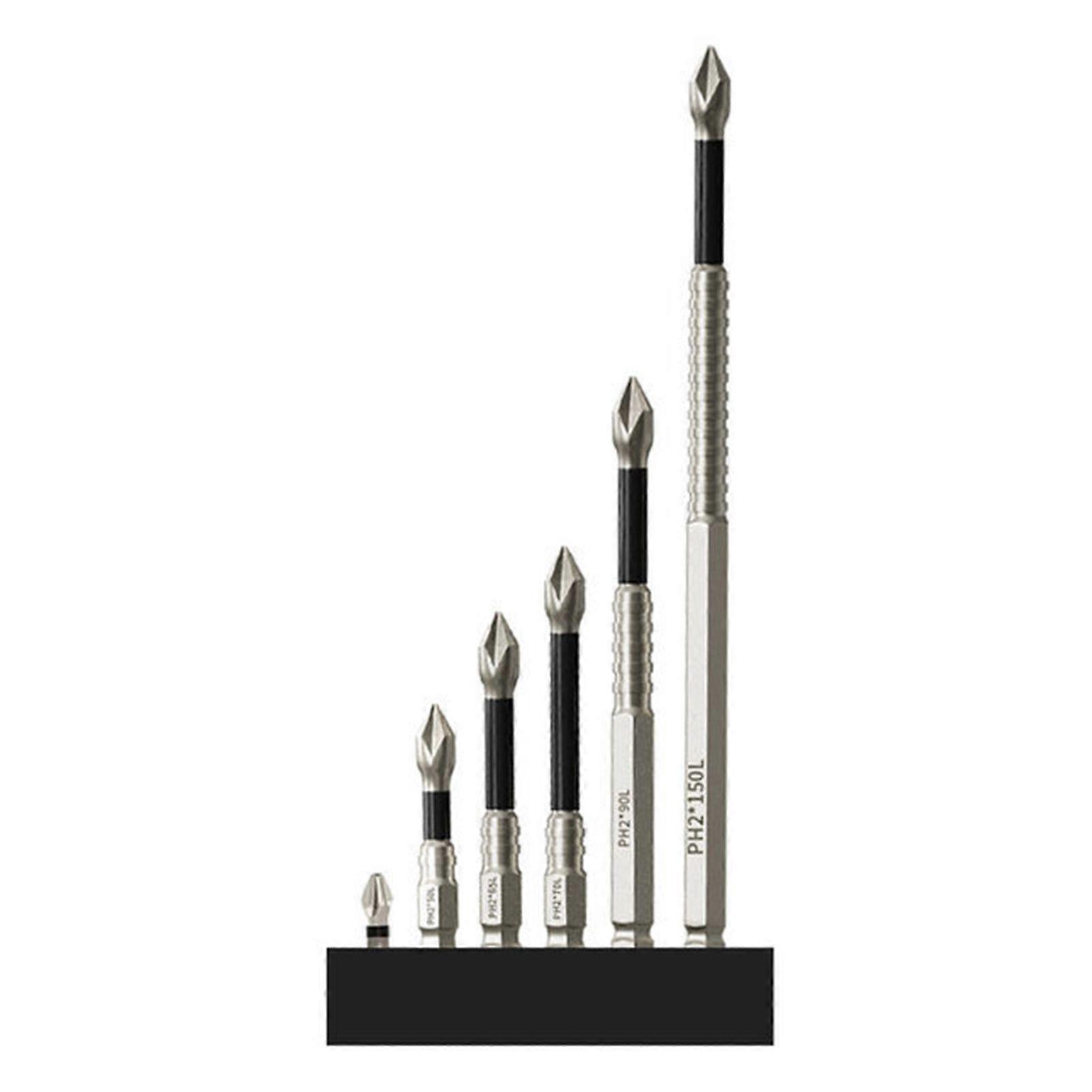 High-Magnetic Screwdriver Drill Bit PH2 Magnetic Impact Driver Bits 25-150mm Batch Head PH2 Cross-Screwdriver Set